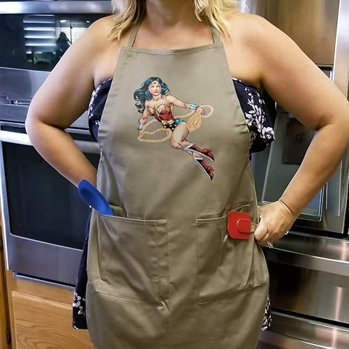 Miniatura 2 de GRAPHICS & MORE Delantal de personaje de Wonder Woman con bolsillos, Varios colores