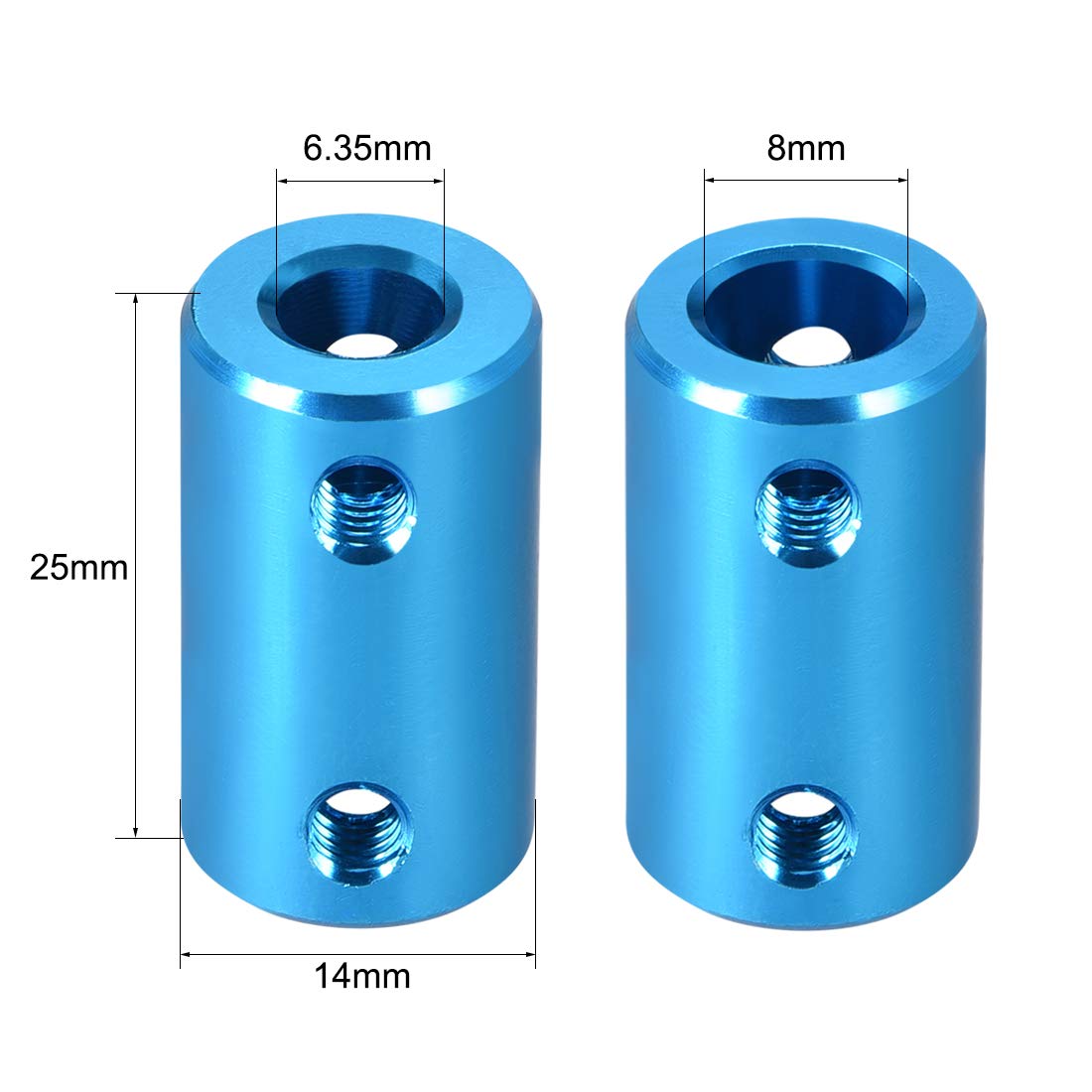 Acoplamiento De Eje 6.35mm - Conector Rígido De Aluminio Para Motores, Impresoras 3D Y Proyectos DIY