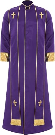 Men Priest Robe Clergy Cassock Catholic Gown Pastor Outfit Christian Costume Halloween Cosplay Fancy Dress up