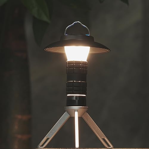 Luces para acampar - Linterna portátil de emergencia Kit de campamento al aire libre recargable impermeable linterna 5 modos de luz ajustable