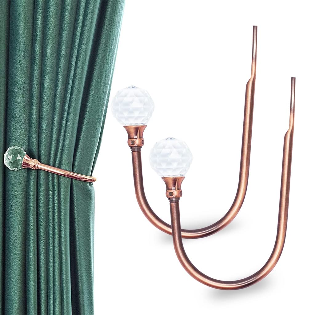 Boule de Cristal Sangles de Rideau Magnétiques Accueil Boucles de Fixation de Rideau Clips Tiges Accessoires Crochets (Couleur : A, Taille (A comme Le Montre l'image)