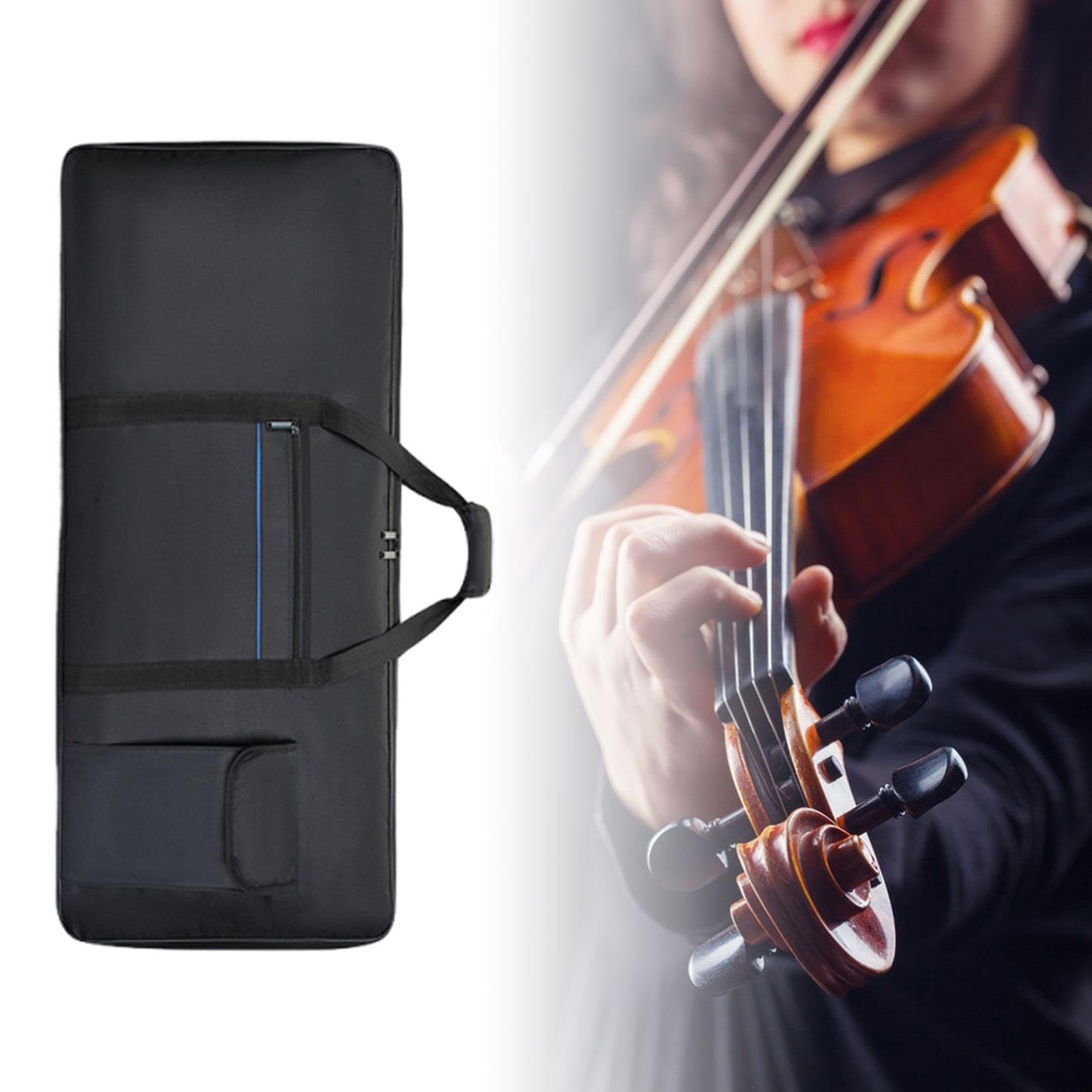 Baoblaze Bolsa para Teclado Electrónico Portátil con Costura Reforzada Funda Gruesa Antichoque Tejido Impermeable Y Asa de Transporte Adecuada para Jóvenes en, Medio