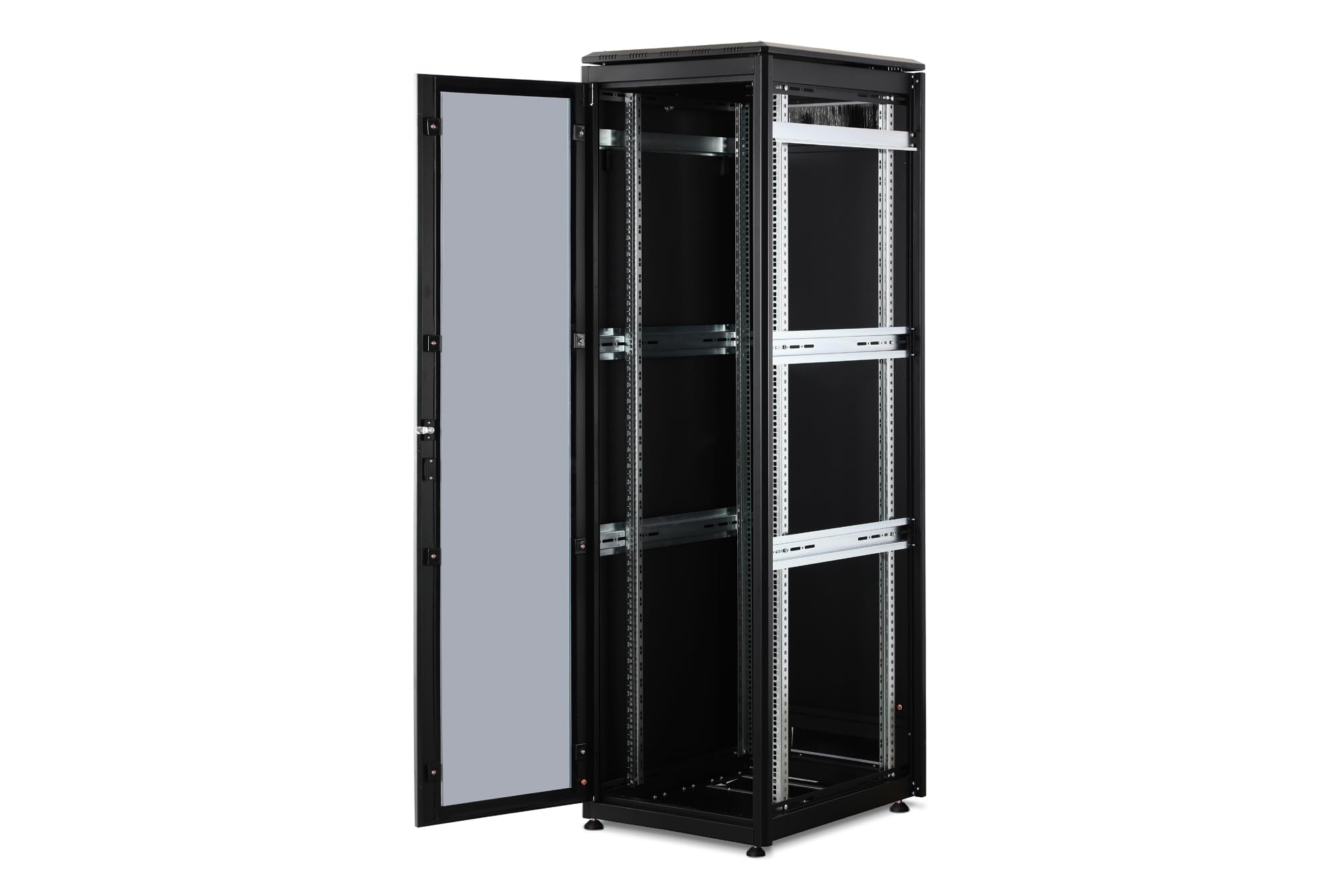 DIGITUS DN-19 42U-6/8-B-1 Unique Series 42 He-Armadio di Rete Professionale, 48,36 cm (19"), Laccato, Nero, 42HE-60 Breit-80 cm Tief