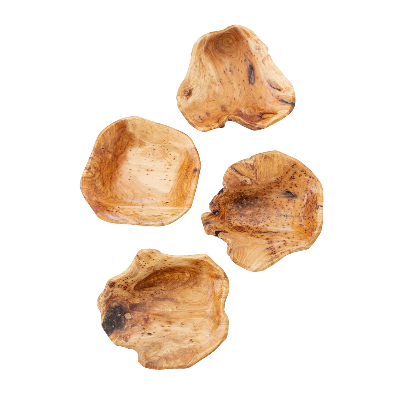 Cuencos decorativos de madera de abeto natural – Cuencos de madera para alimentos, frutas, ensaladas, aperitivos, decoración de caramelos, ensaladera de madera grande – Cuencos de