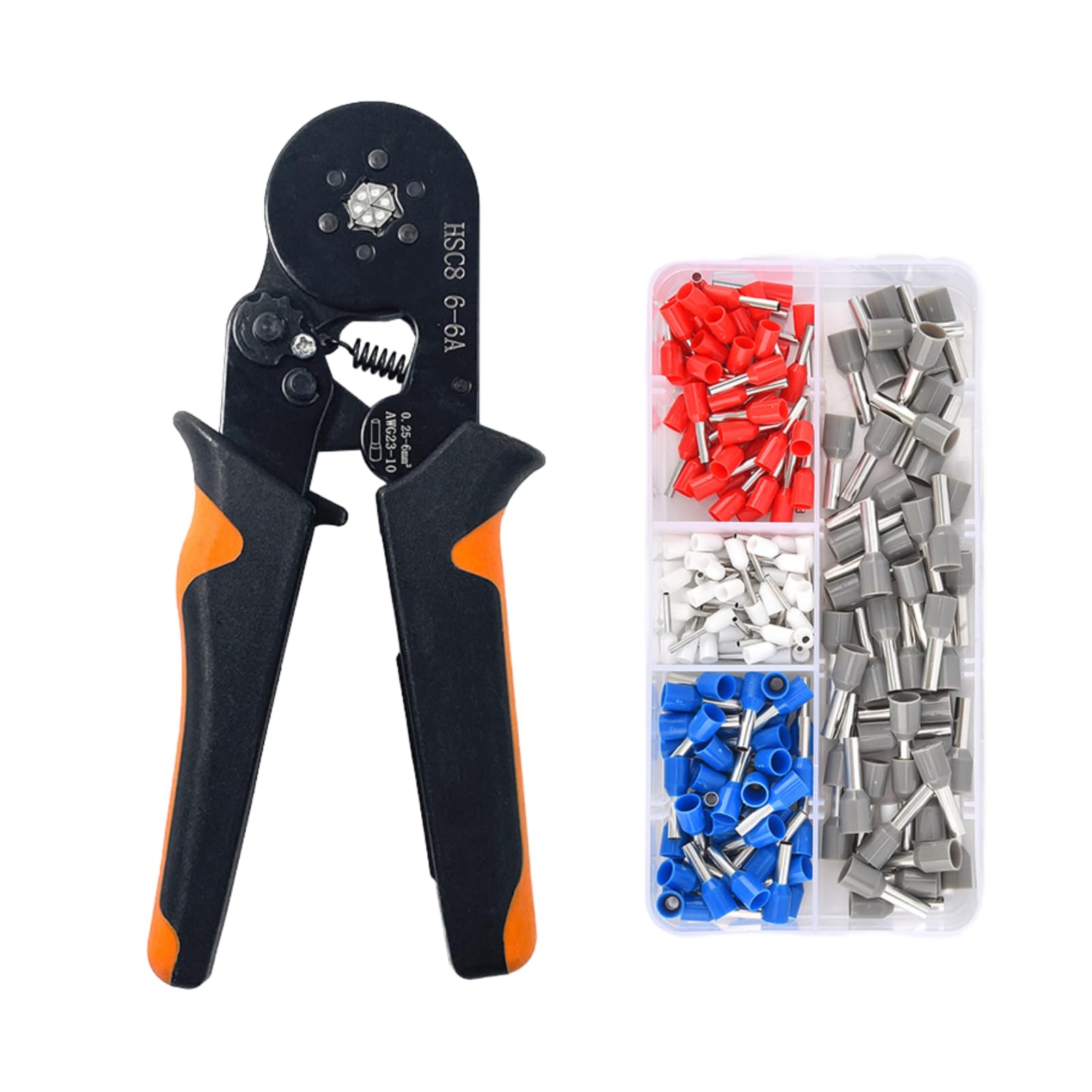 Kit sertissage à cliquet AWG23-10 avec ses 200 cosses de fil incluses