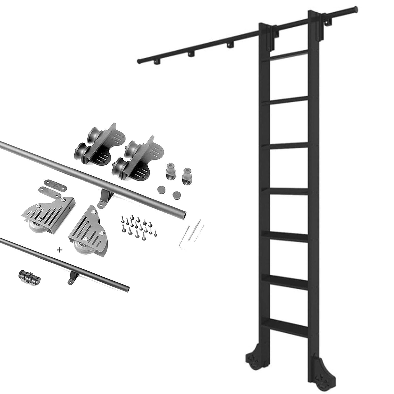 Kit de escalera deslizante retráctil con riel de 300cm silencioso