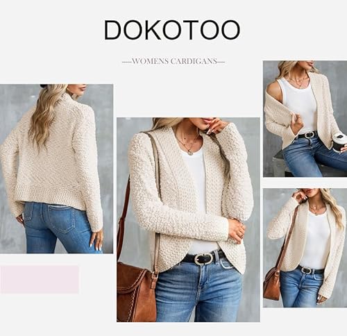 Dokotoo WGGW271978-18-M Women'S Oversized Long Cable Knit Sweater Cardigan thumb #4