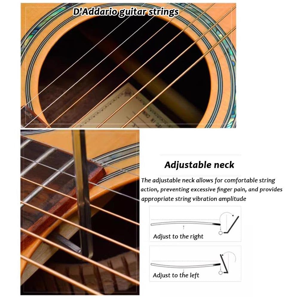 Chitarra Acustica Da 41 Pollici, Chitarra Classica Con Spalla Mancante E Custodia Livello Principiante-intermedio