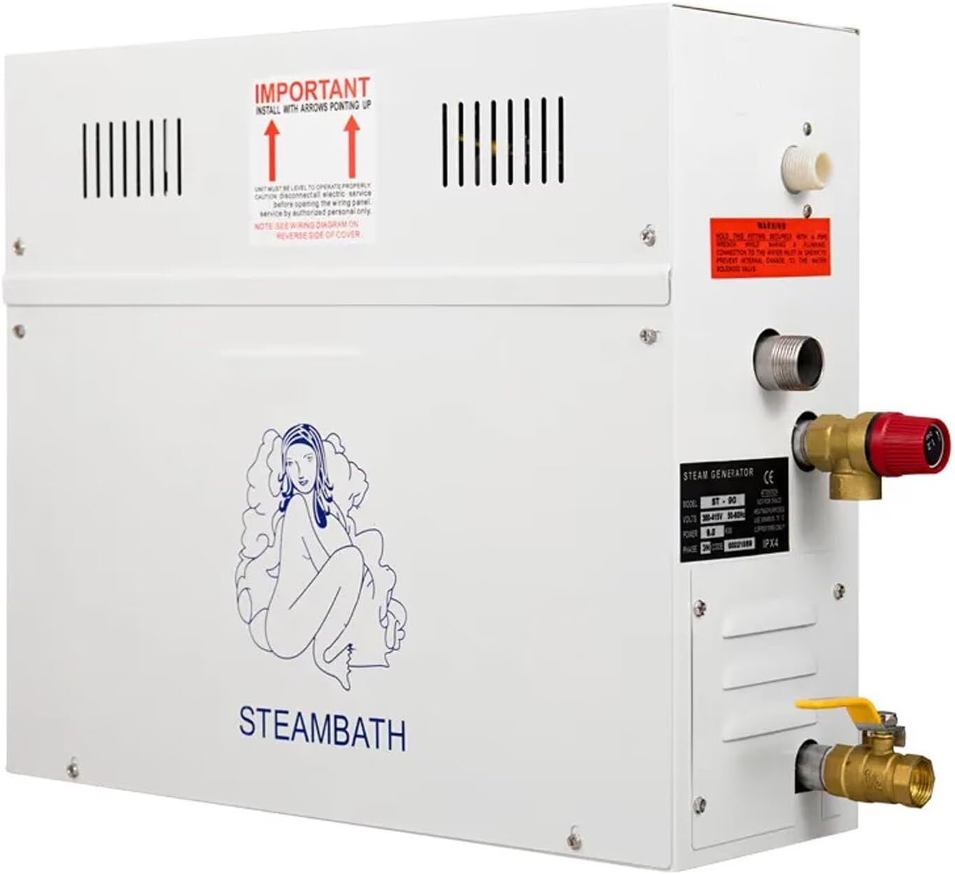 4.5KW 220V Steam Bath Generator, Fast Steam Release Sauna Steam Machine with External Control Panel for Home Spa Steam Enclosure
