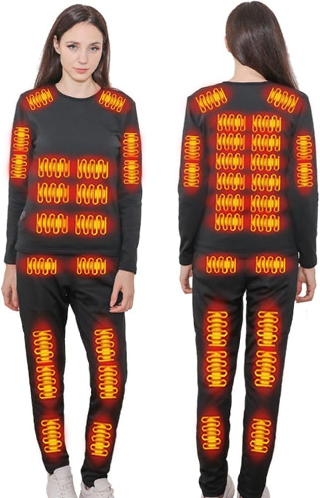 Heated Thermal Underwear Set for Men Women, Men's USB Charging Heated Trousers and Top, Thermal Clothes 42 Heating Zones