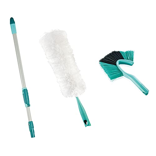 Image of Leifheit Click System High Reach Cleaning and Ceiling Dusting Kit,Turquoise / Silver,45554