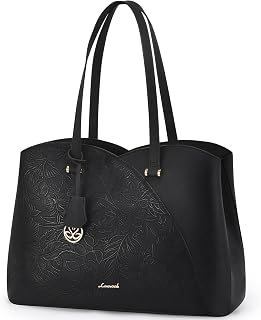 LOVEVOOK Laptop Tote Bag for Women Teacher Work, Leather Tote Bags Laptop Bag, Professional Computer Bag Large Purses Fashion Handbag, Fits 15.6 Inch Laptop