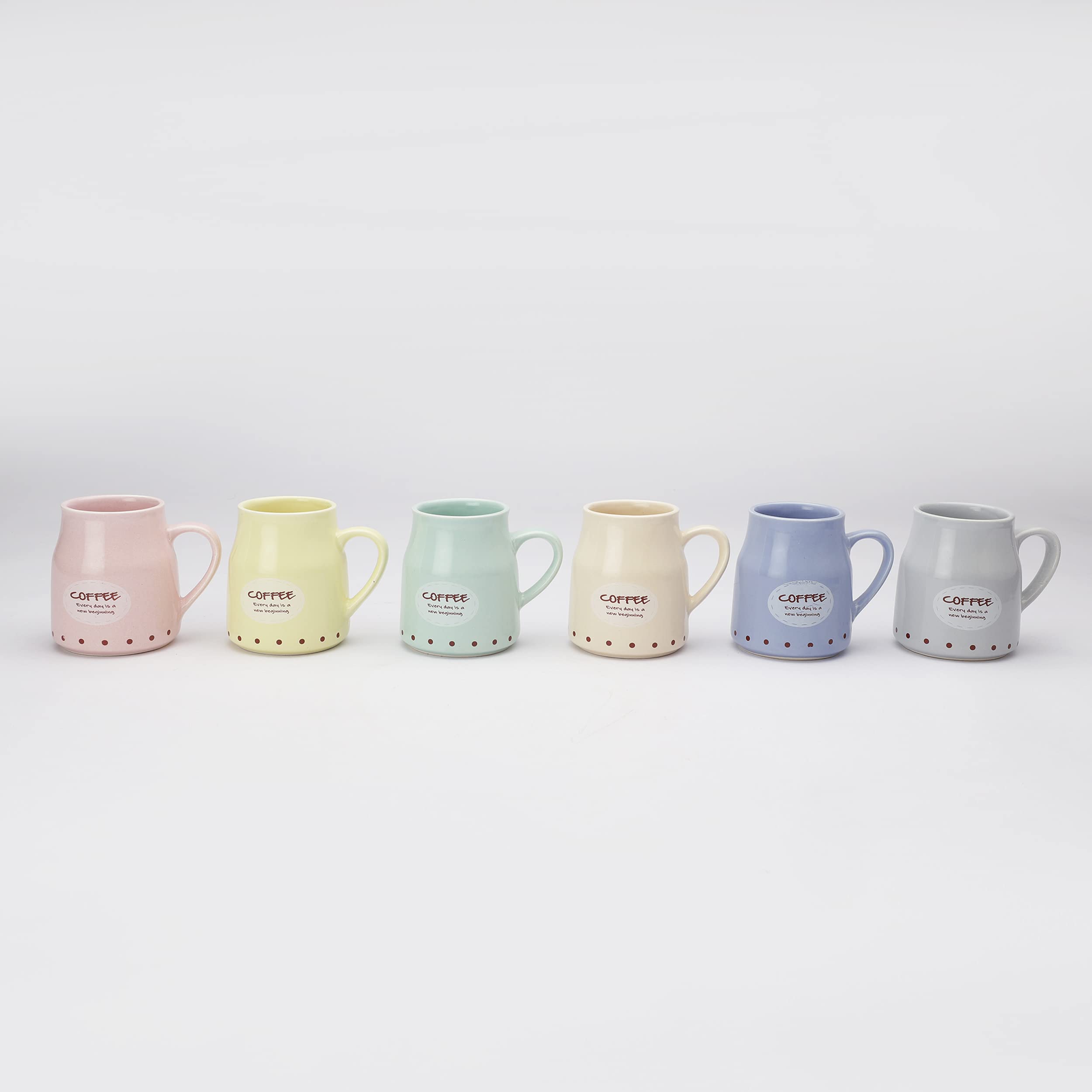 Colorful Ceramic Coffee Mugs - Set of 6 -2 Colorful Ceramic Coffee Mugs - Set of 6 -2