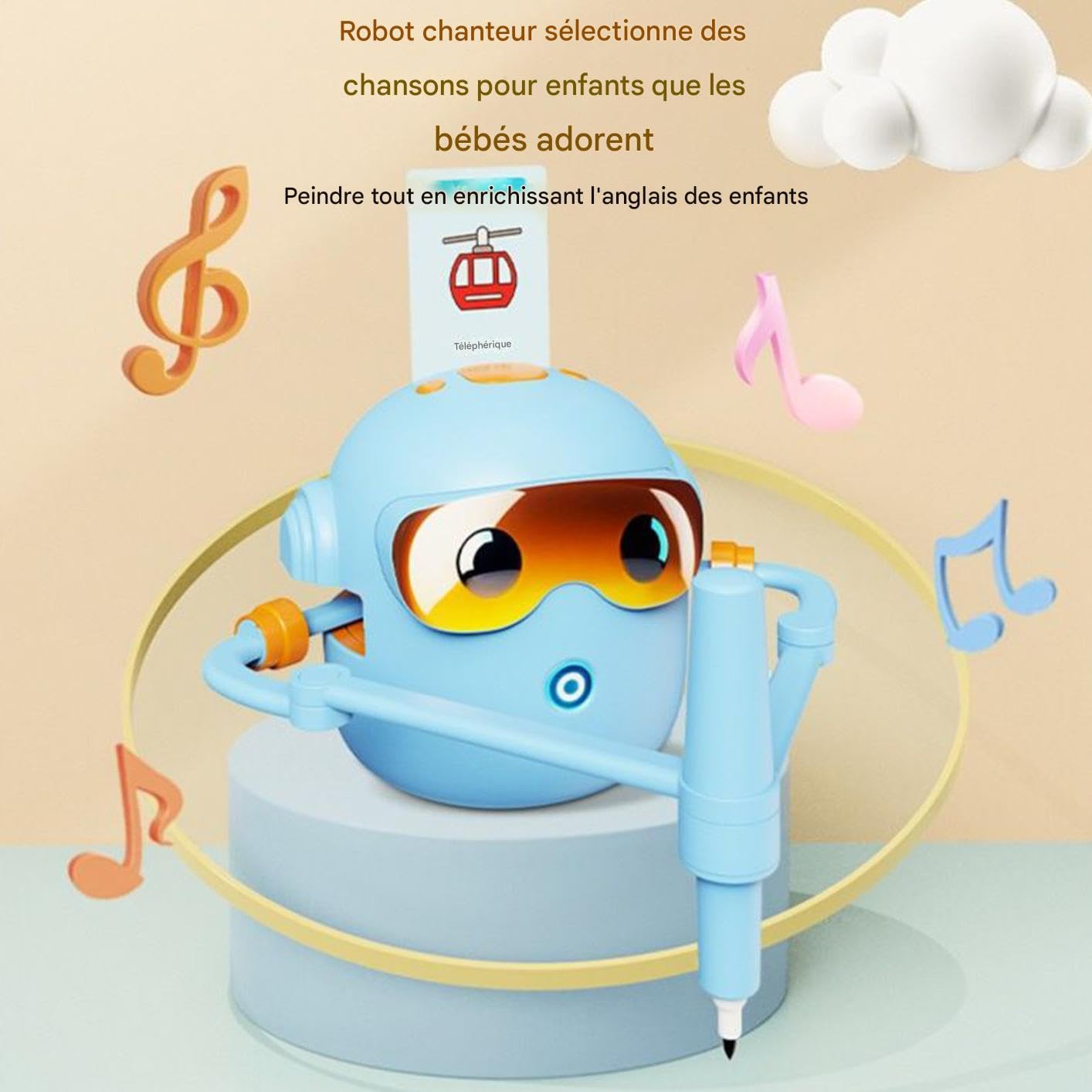 Robot Da Disegno Per Bambini Con Guida Vocale e 100 Carte | Macchina da Disegno Educativa e Interattiva Per Bambini, Ragazzi E Ragazze, Ideale Per Viaggi, Scuola E Asilo Infantile
