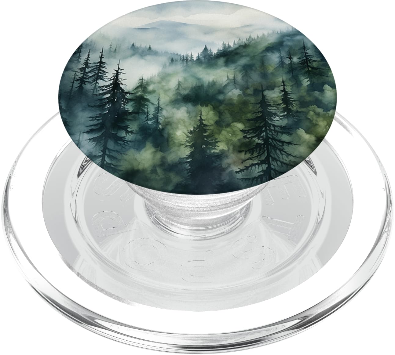 Foggy Forest Landscape Wilderness Nature Pine Tree PopSockets PopGrip for MagSafe