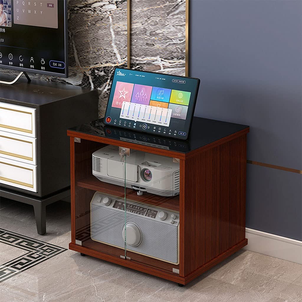 Racks de Altavoces, Soporte de Audio Gabinete de audio del soporte de audio 2 capas de medios de medios de 2 capas Gabinete audiovisual adecuado para TELEVISOR Accesorios, Consolas de juegos, DVD Juga