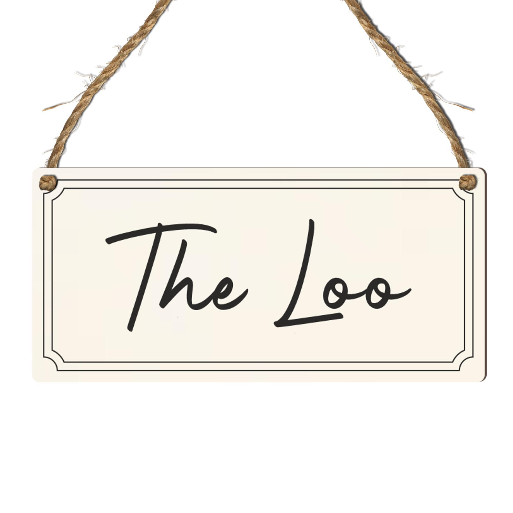 Elegant Private Room Door Sign – Classic Hanging Plaque for Bathroom, Toilet, or Loo – Vintage-Inspired Privacy Sign – Stylish Home & Business Decor (The Loo, Large: 29 cm (H) × 13.5 cm (W))