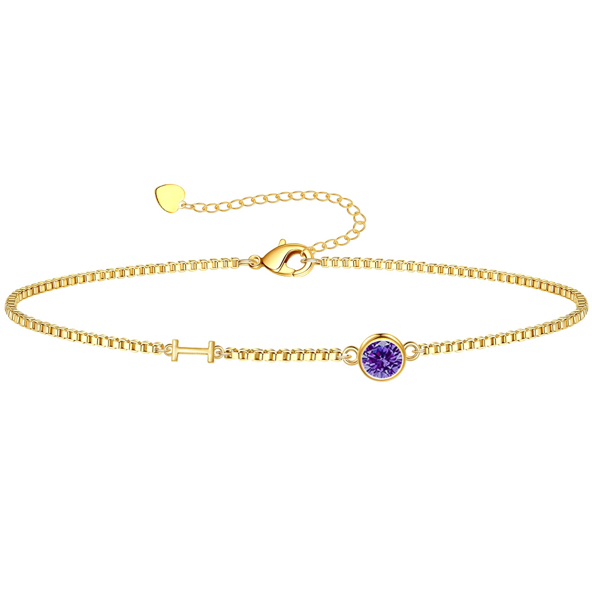 Birthstone Bracelets for Women, Initial Bracelet Teen Stocking Stuffers Birthday Gifts for Teen Girls Initial Bracelet Trendy Letter A-Z Dainty Bracelet 21st 30th Mom Birthday Gift Birthstone Jewelry
