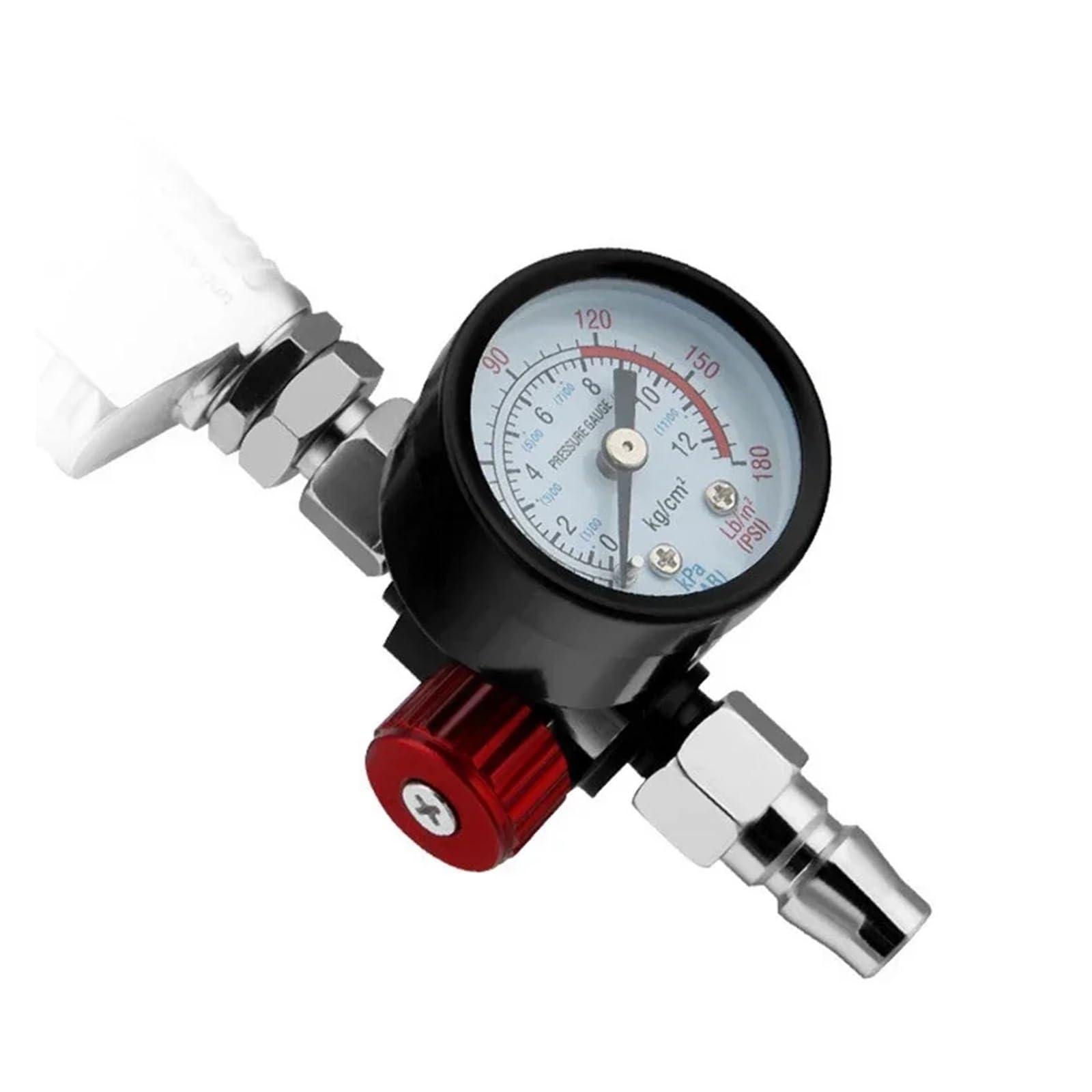 Regolazione pneumatica della pressione Regolatore di pressione dell'aria da 1/4", manometro, utensile a spruzzo e filtro anti-acqua in linea, separatore olio-acqua 0 a 140 PSI/10 bar