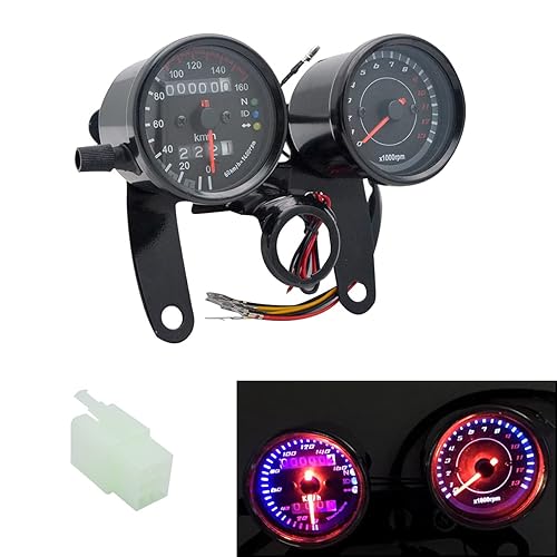 12VLED Retroiluminación motocicleta doble odómetro velocímetro tacómetro medidor moto motocicleta LED retroiluminación CTRIC