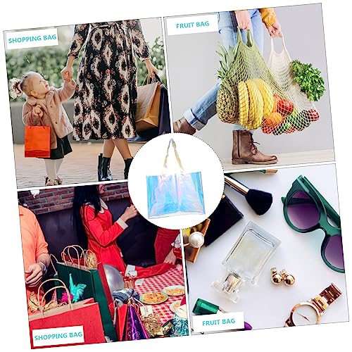 2pcs Beach Bag Tote Pouch Large Capacity Bags Safe Pvc Plastic Multi-functional for Shopping Fashion4