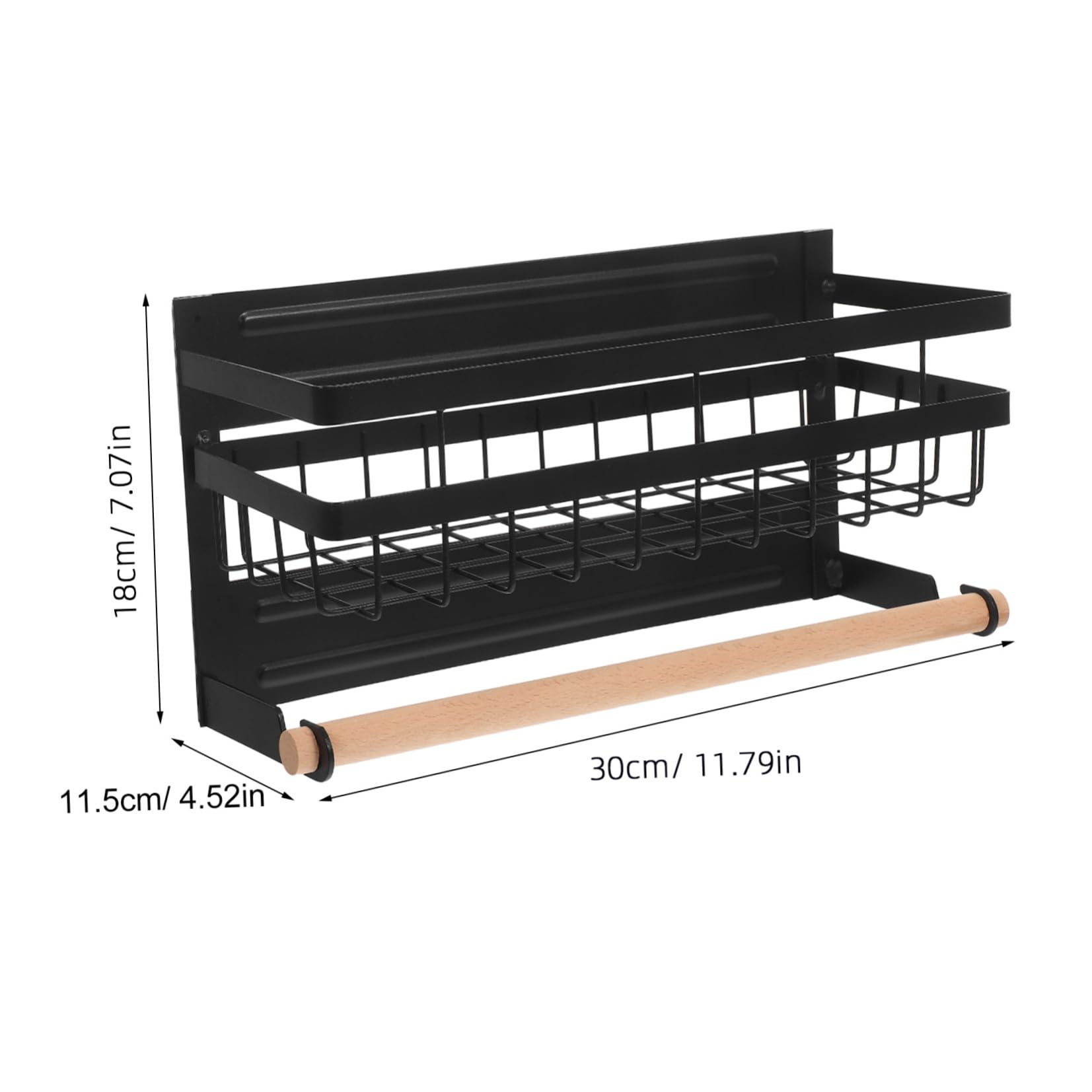 Magnetisches Gewürzregal mit Mehreren Ebenen für Kühlschrank, Schwarz