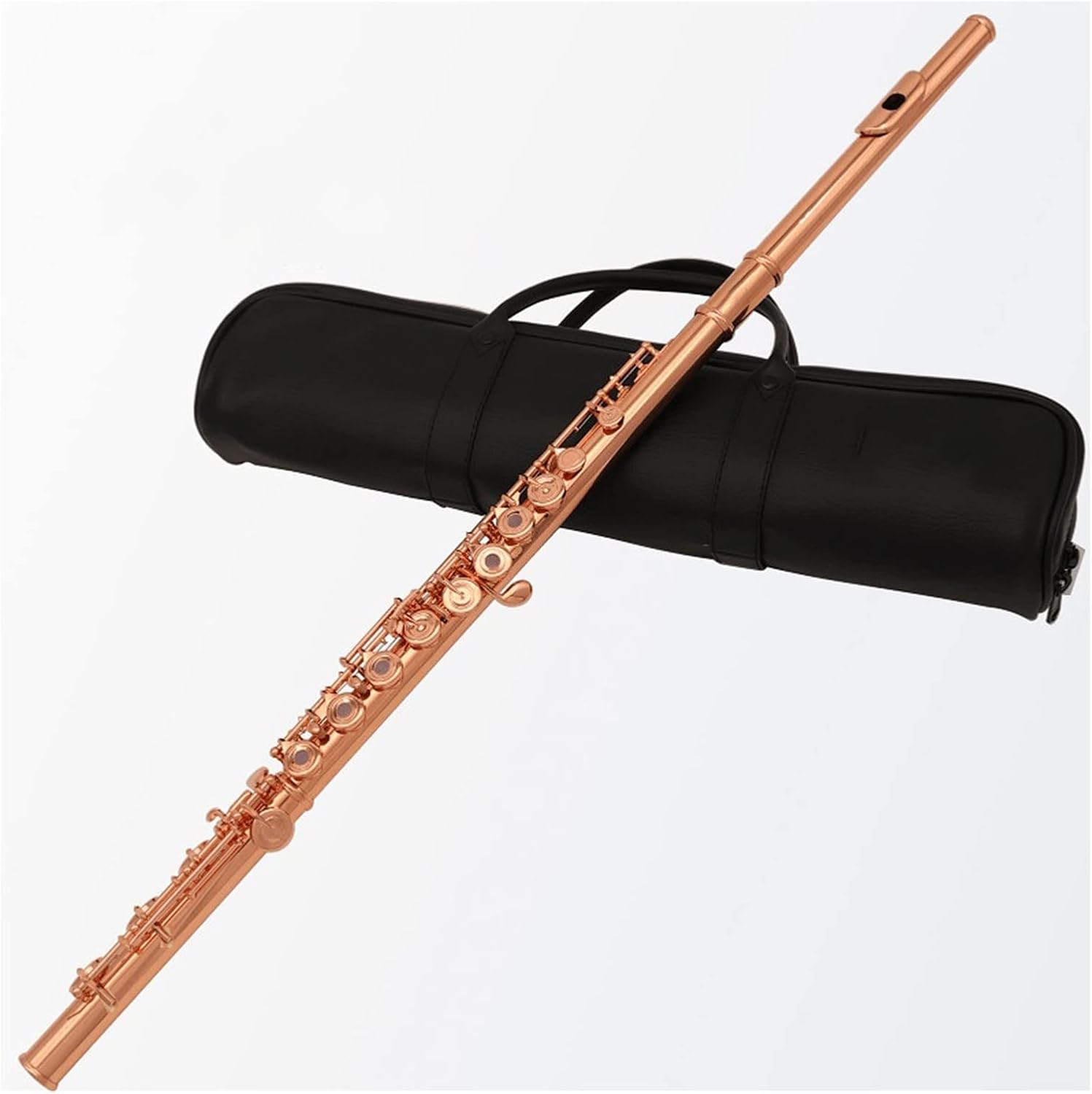 Flutes Rose Gold Plated Flute 17 Keys Open Holes B Foot
