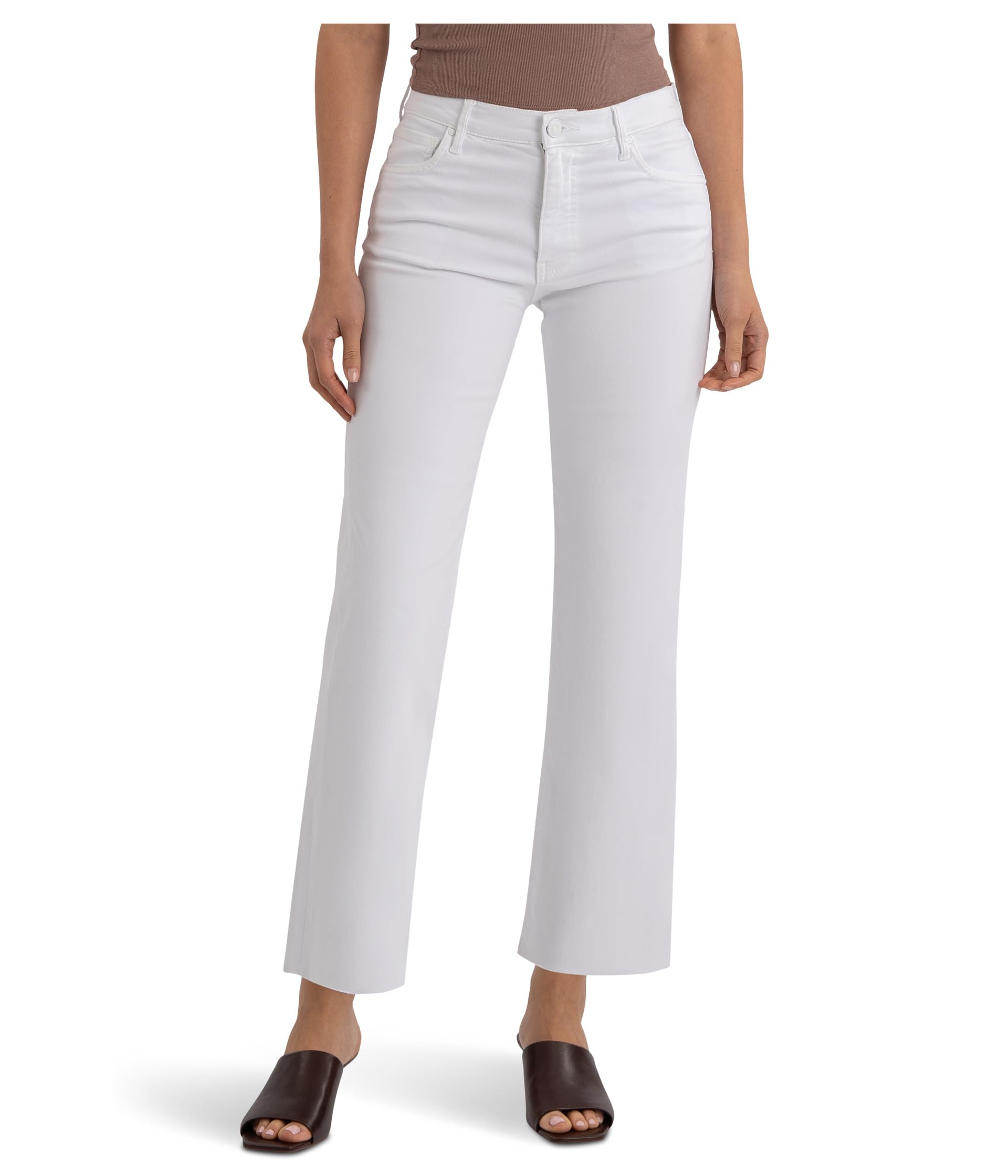 KUT from the Kloth Avery High-Rise Fab Ab Easy Straight Leg Raw Hem