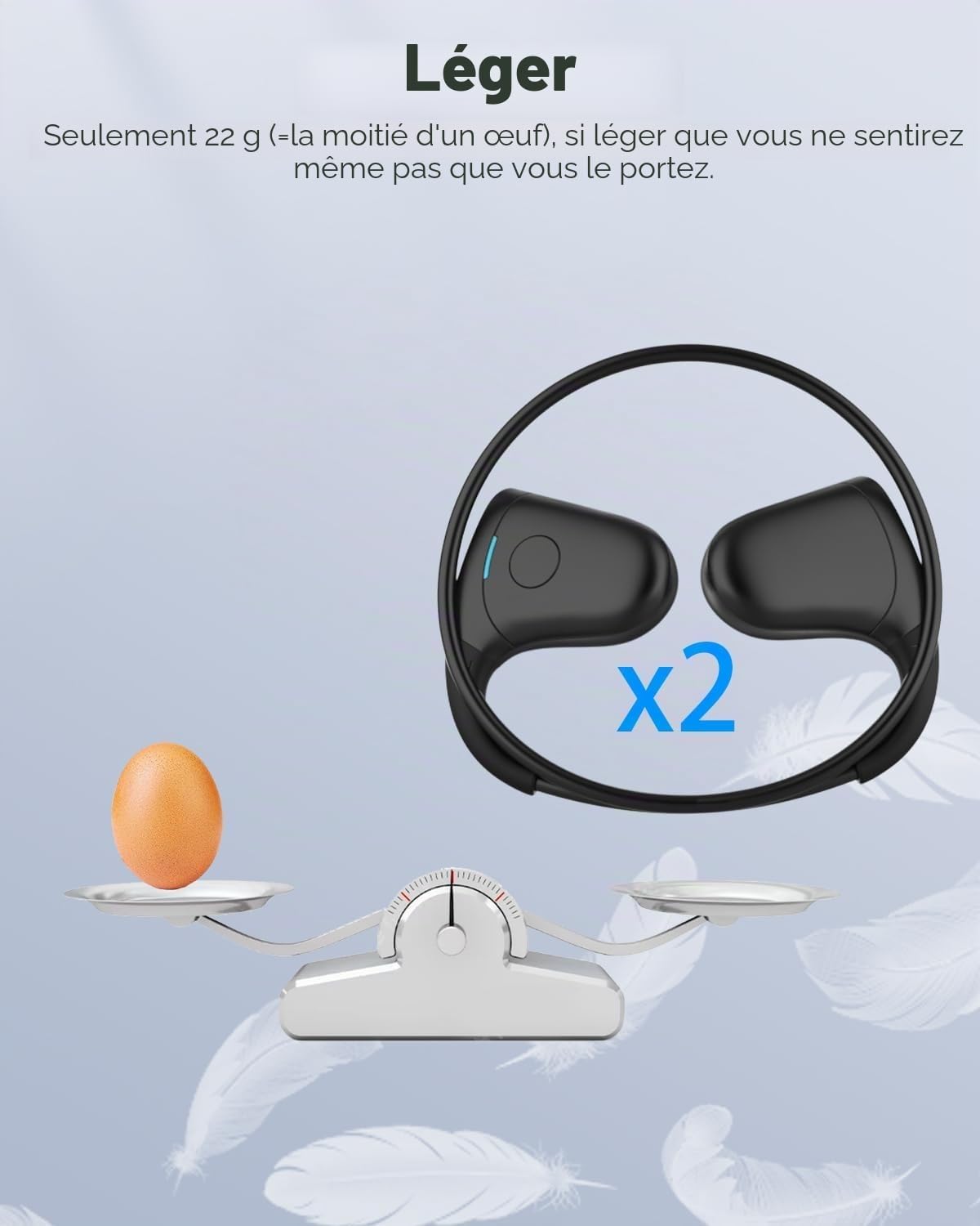 SANOTO Casque Conduction Osseuse, Ecouteurs Bluetooth sans Fil