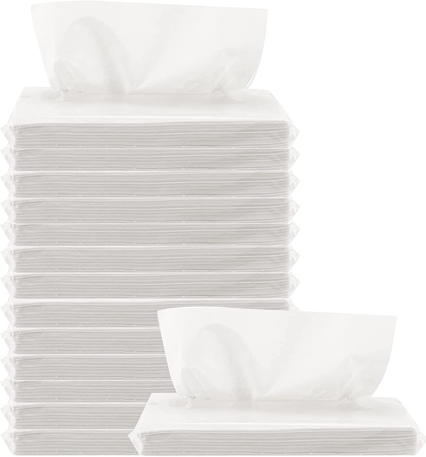 Calitate24 200 Pieces Disposable Face Towel Cotton Tissue Soft Dry Wipes For Women,Simple Cleaning Facial Tissues Dry Wet Dual Portable Use For Sensitive Skin & Baby & Makeup Remover & Personal Care-image-13