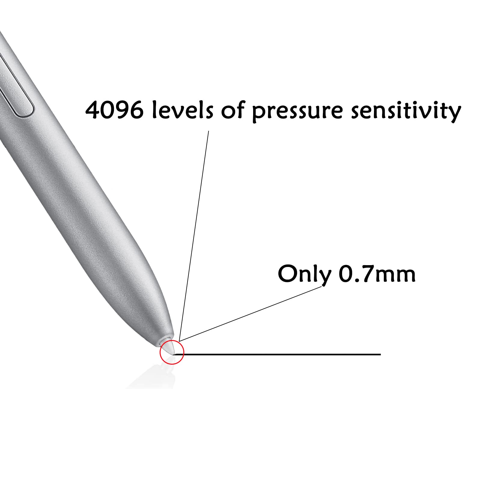 Galaxy Tab S7 FE S Pen - Lápiz capacitivo de repuesto para Samsung Galaxy Tab S7 FE SM-T730, SM-T733, SM-T736B Touch Pen + puntas/puntas (plata mística)