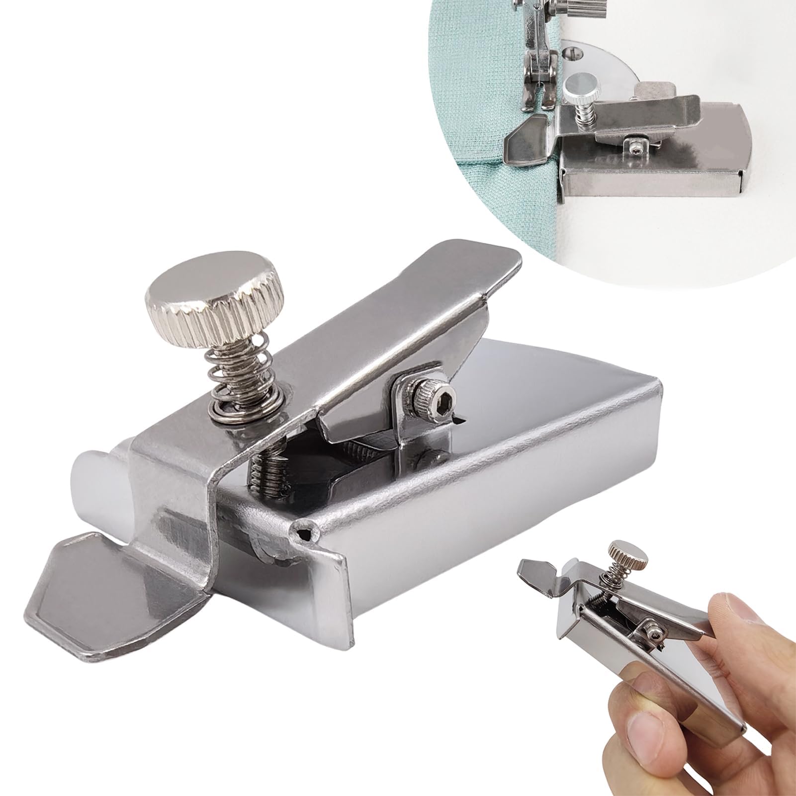 Upgraded Magnetic Seam Guide with Clip for Sewing Machine, Magnetic Sewing Guide Clips, Stainless Steel Hemmer Guide Sewing Ruler, Sewing Supplies Accessories, 1-PCS