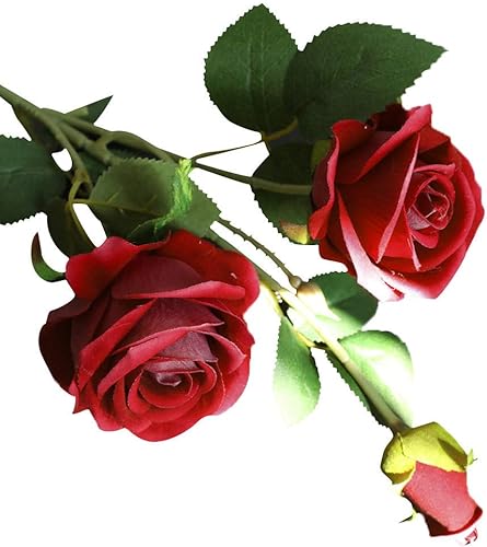 Scceatti Flores artificiales de otoño, rosas falsas, flores sintéticas, ramo de vino de interior, ramo de boda, flor de perla, rosa, decoración