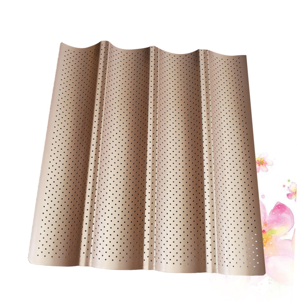 Amosfun Molde para Hornear Baguettes Larga Parrilla Antiadherente Resistente al Calor Bandeja para Pan para Cocina Casera