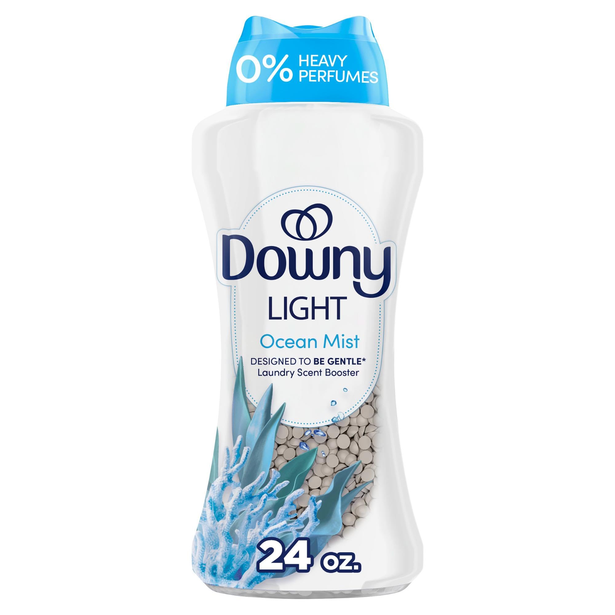 DownyLight Laundry Scent Booster Beads for Washer, Ocean Mist, 24 oz, with No Heavy Perfumes