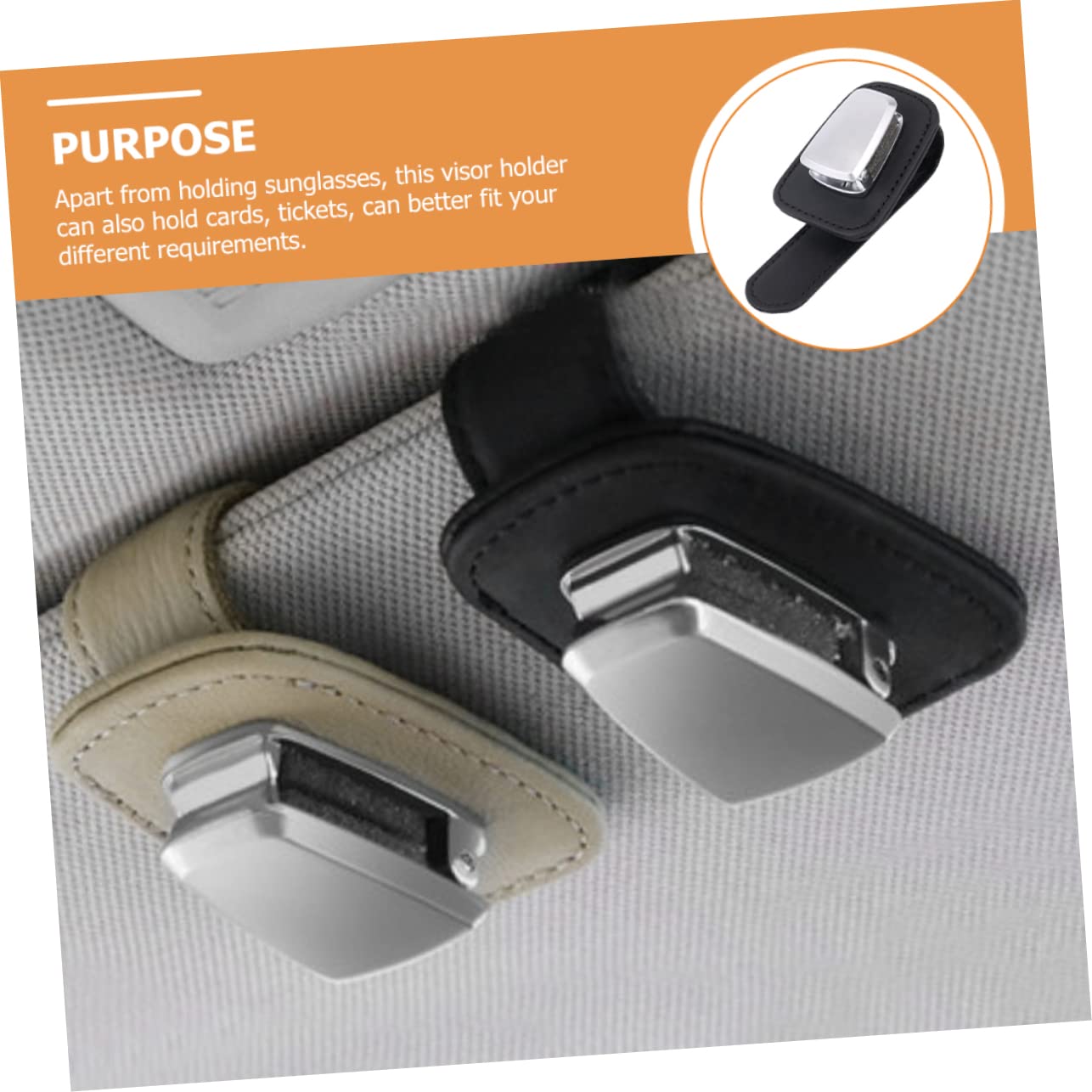 iplusmile 5pièces Porte-lunettes De Voiture Cuir Clip De Pare-soleil Pour Lunettes De Soleil Organisateur De Visière Support Pour Cartes Et Tickets Accessoire Pratique Pour Les Véhicules