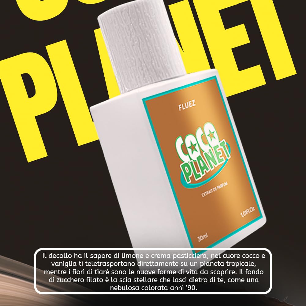 FLUEZ Extrait de Parfum, Collezione Anni '90, 30 ml, Profumo Unisex con Varianti di Fragranze (COCO PLANET)