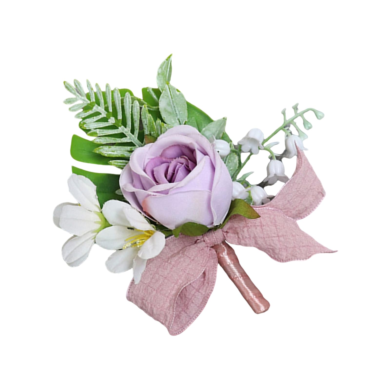 alloneslife Artificial Flower Boutonniere Wedding Corsage for Bride Bridesmaid Groom Groomsmen Formal Meeting Ceremony Chest Flower Artificial Silk
