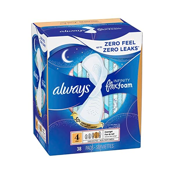 Always Infinity Feminine Pads für Damen, Größe 4 über Nacht, mit Flügeln – Bild 3