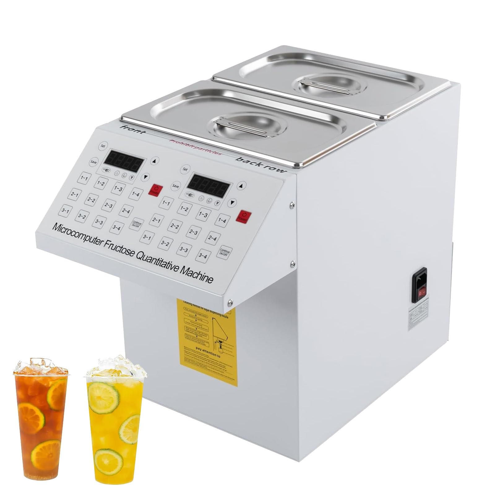 Fruktose Spender, 10L Intelligente Quantitative Sirup Dosiermaschine mit Doppelauslass für den gewerblichen Einsatz in Cafés und Restaurants