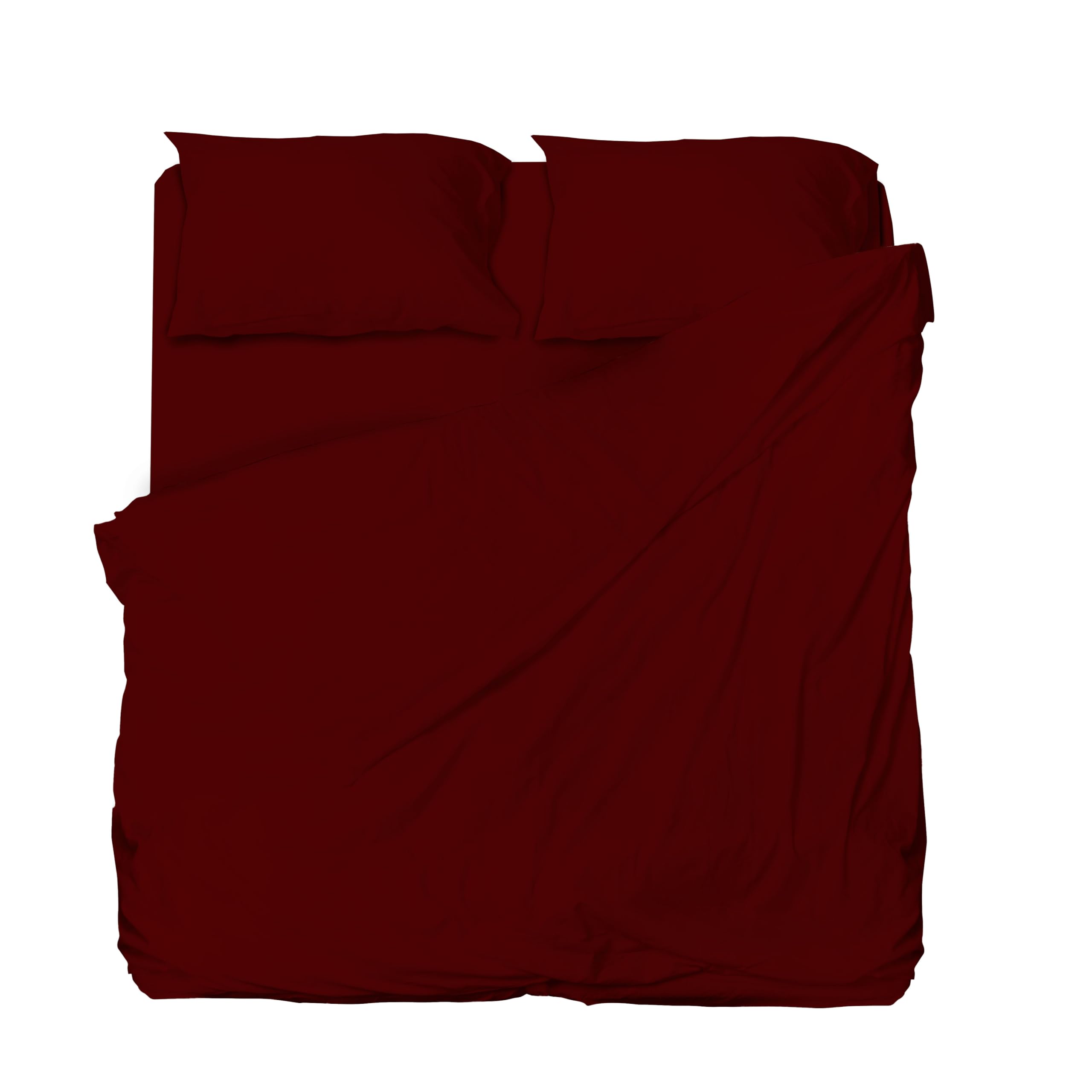 hermet Microfibre Double Bed Sheet Set, Purple, Complete Bed, Top Sheet, Fitted Sheet, Pair of Pillowcases, Winner