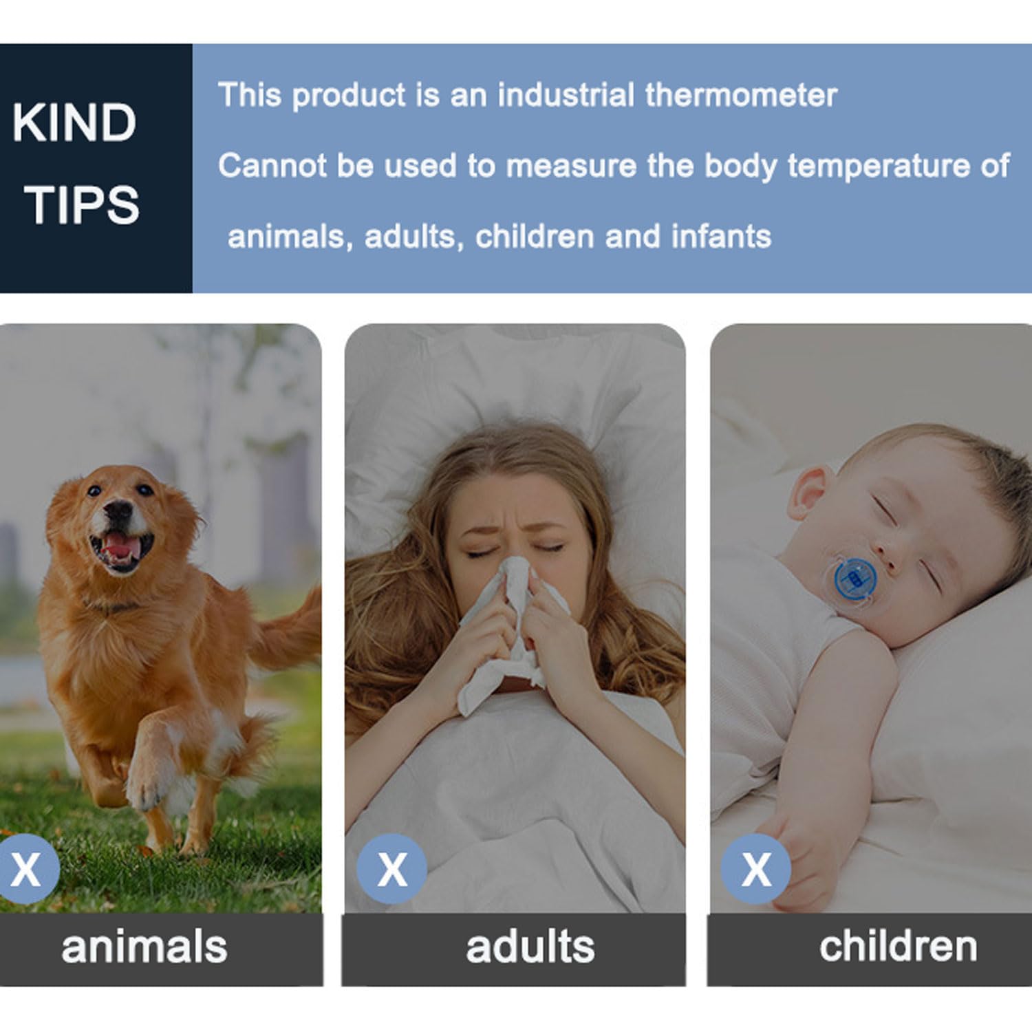 Sensor de termómetro, medidor de temperatura de calor portátil, la emisividad es ajustable y la emisividad se puede cambiar, aviso de batería baja y apagado automático en 20 segundos, para cocinar