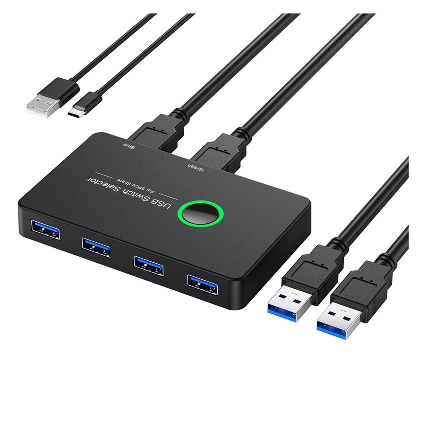 USB KVM Switch Selector Sharing 2PC Computer in 4 Ports USB Out Micro USB Charging Dock Printer USB Cable Splitter PC Extend HUB-image-33