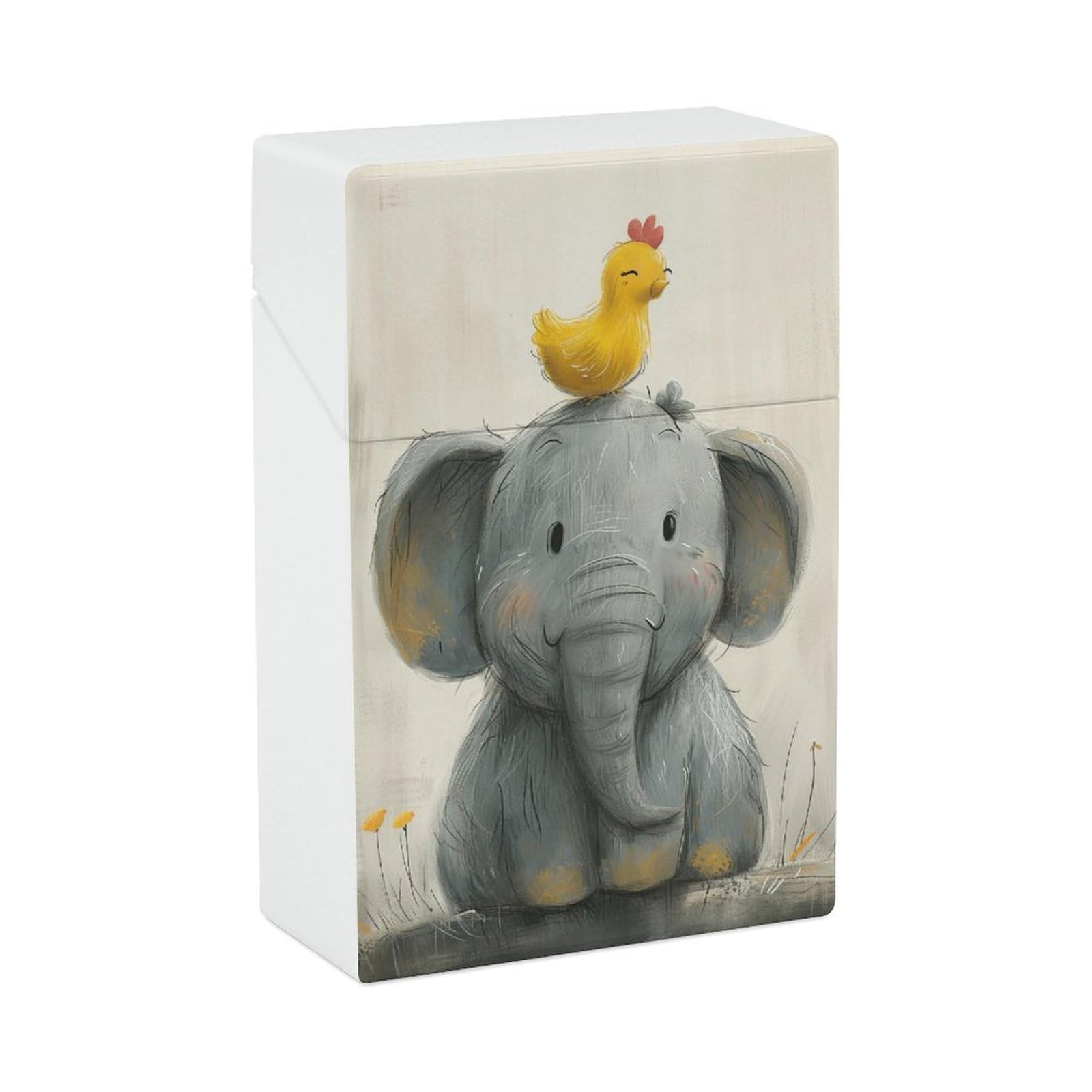 Amazon.com: Joyful Elephant Cigarette Case Minimalistic Drawings Plastic  Cigarette Pocket Holder Flip Open Cigarette Protective Cover Storage Box :  Health & Household