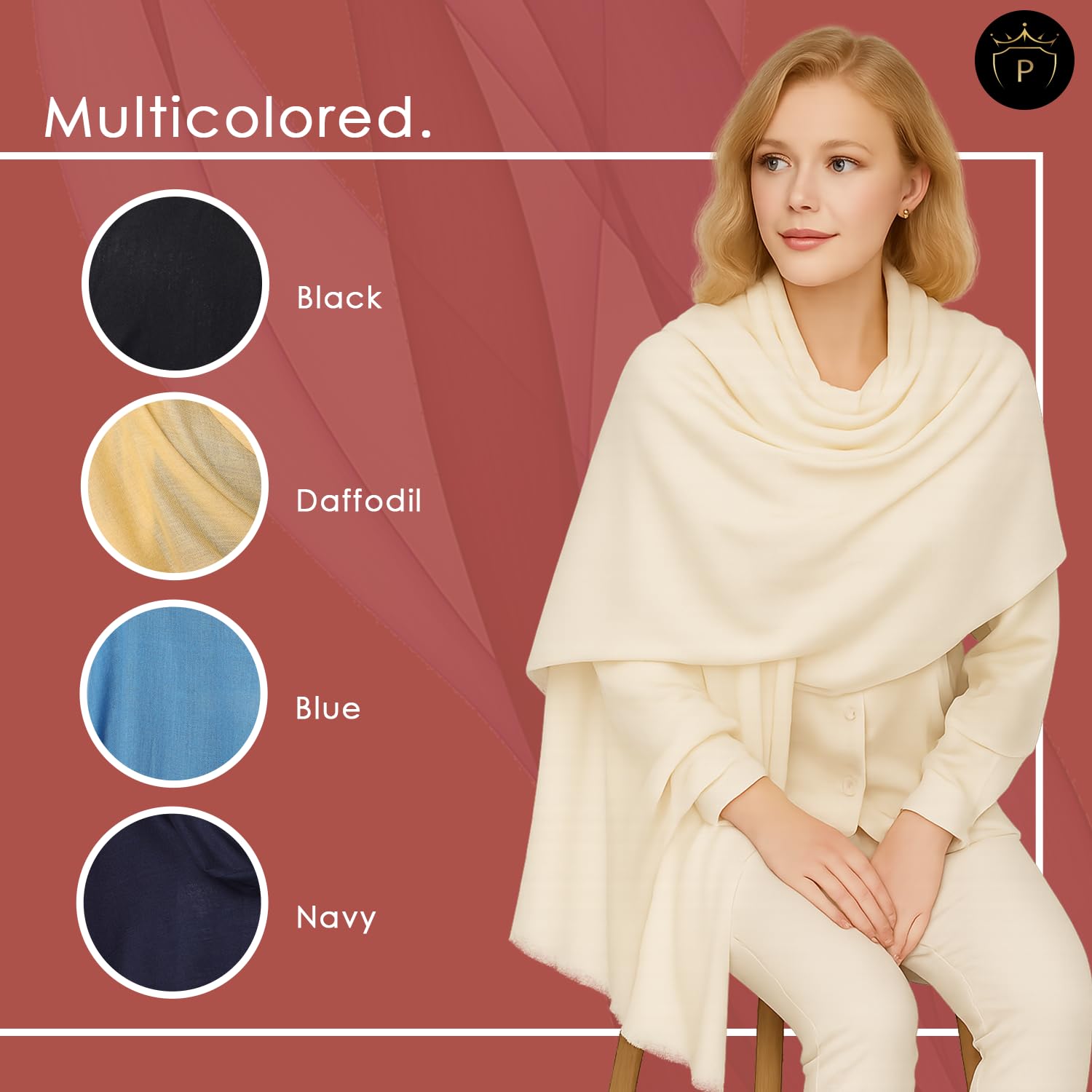 PASHWRAP Szal paszminowy Kobiety Mp Scarf (1 w zestawie)