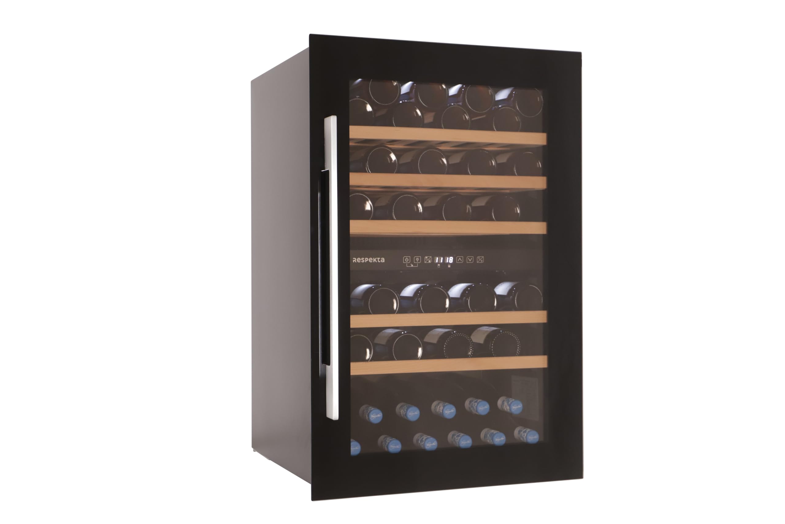 Respekta Einbau-Weinkühlschrank 57 Flaschen 143 L 2 Temperaturzonen 5°-22°C Touch Control LED Leuchte 38 dB WKSE 57-19