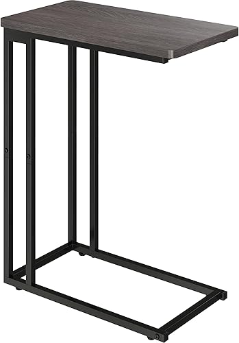 Yusong - Mesa auxiliar en forma de C - Se desliza debajo del sofá, cama, mesa pequeña para espacios pequeños, delgada sobre la cama, mesa para café