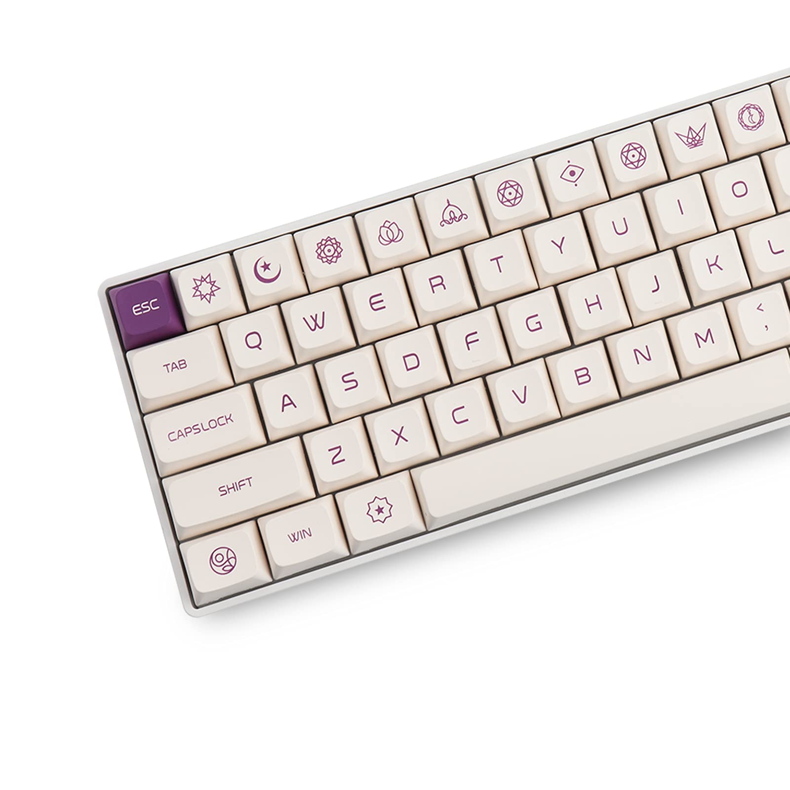 Keycaps, PBT Dye Sublimation keycaps 137 Touches Violet sur Cream Keycaps Profil XDA pour Clavier mécanique à commutateur MX