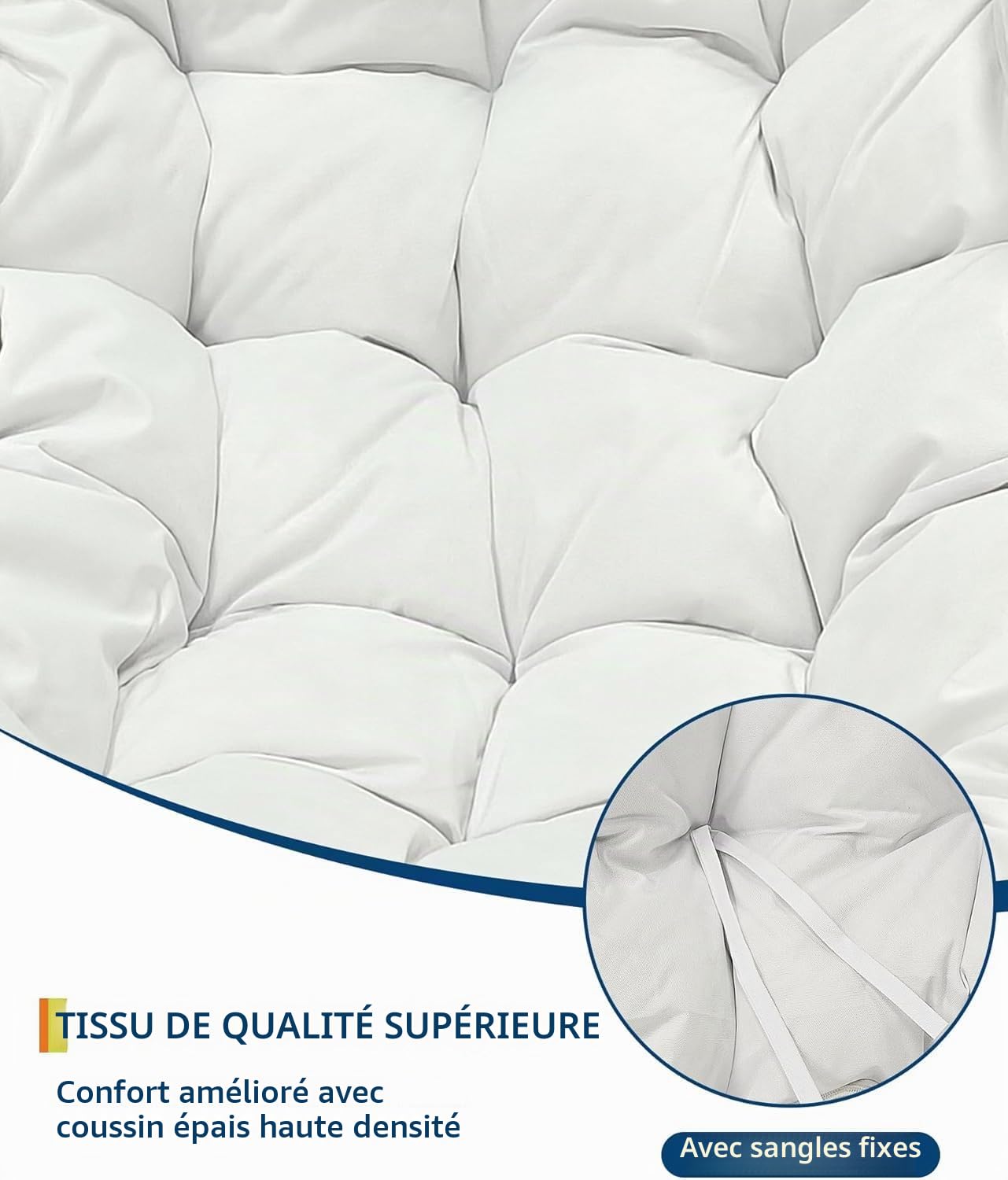 Garvee Fauteuil à Bascule Exterieur, Structure Acier pour Salon Patio Blanc