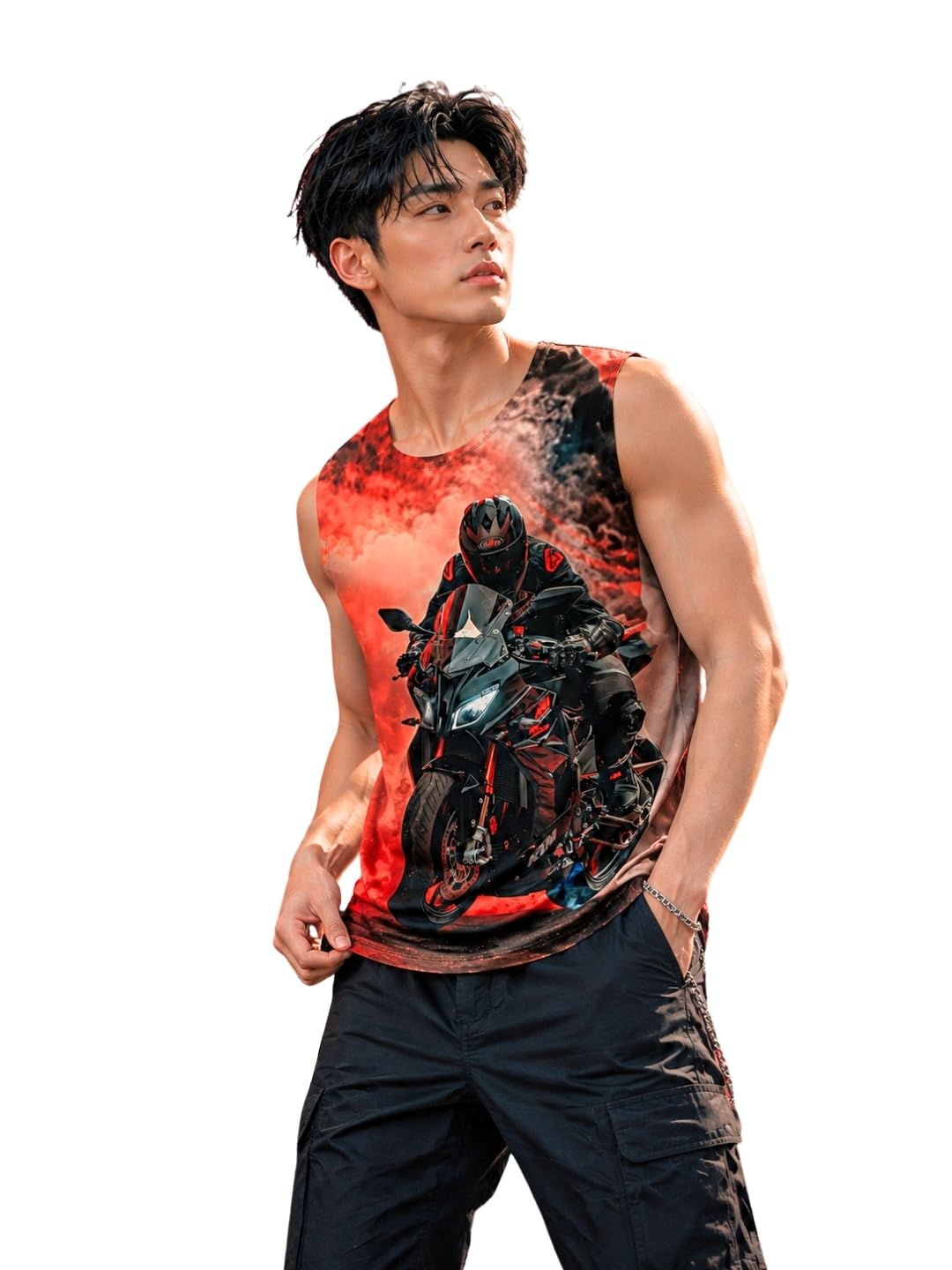 blacksmith Sports Bike Printed Sleeeveless Sando Tank top Gym & Street wear for Men-picture-11